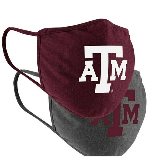 Colosseum NCAA Texas A&M Aggies Licensed Face Covering 2 Pack Reusable Maroon - Picture 1 of 3